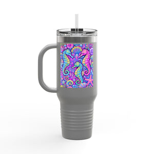 Seahorses/Fantasy Pop nsulated Travel Mug - 40oz - Perfect for Outdoor Adventures