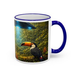 Accent Rim & Handle Mug — UFO & Tiger
