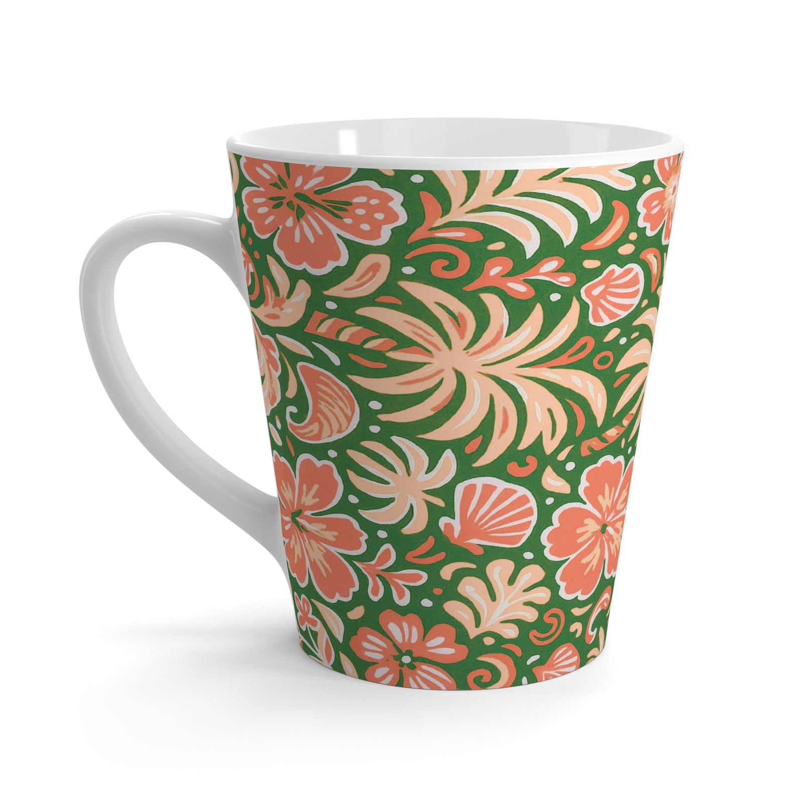 Latte White Mug - Beach Dreams, Green
