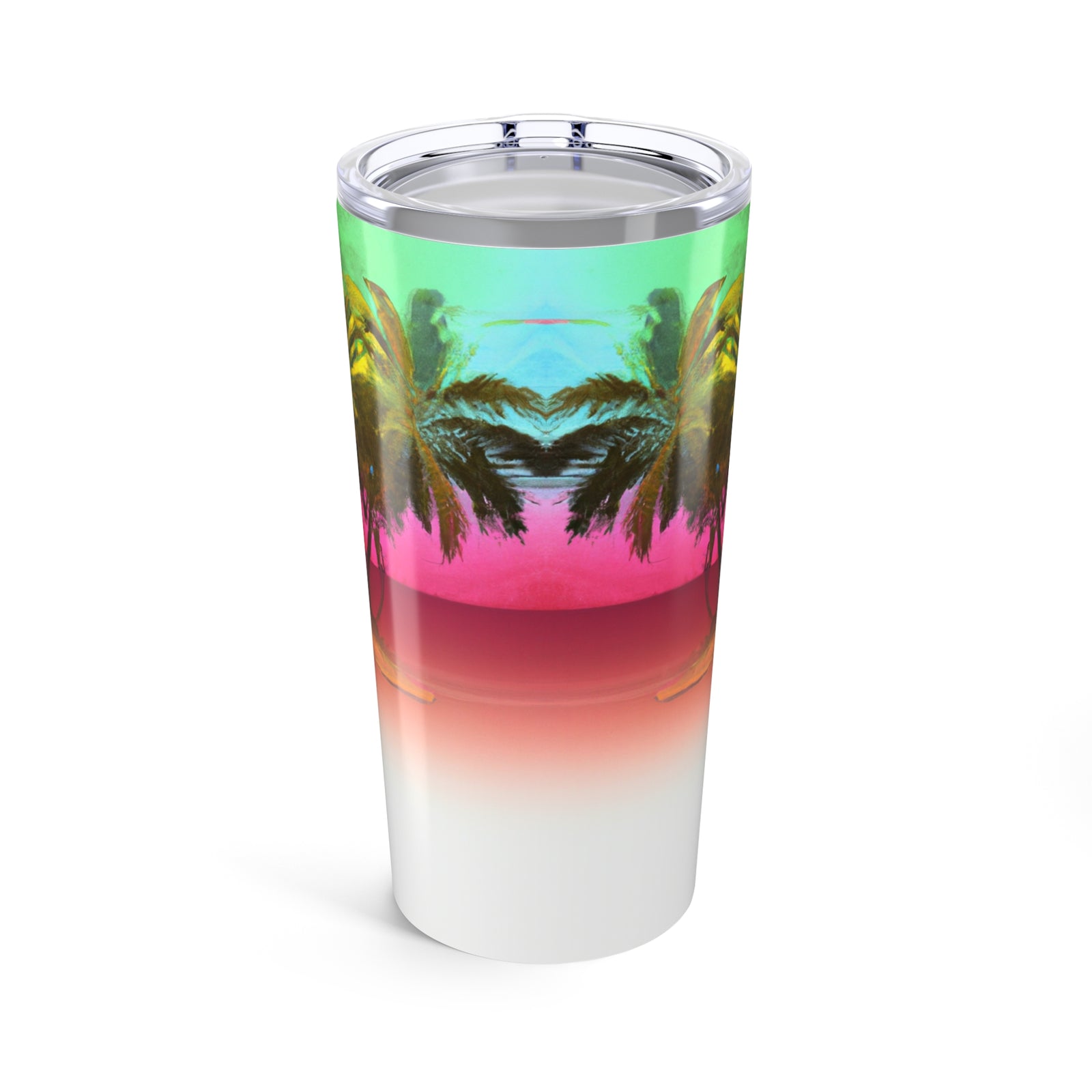 20oz Tropical Glossy Tumbler, Stainless Steel / Ombre Beach
