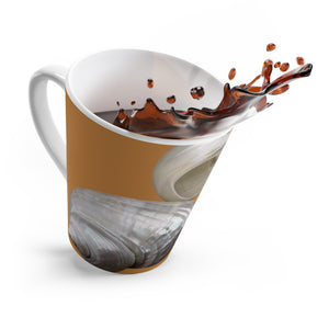 Latte White Mug - Perfect for Coffee Enthusiasts / Lustrous Seashell Trio, Light Brown