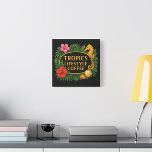 Tropical Wall Art — Tropics Lifestyle Coffee, Seahorse Logo, Black