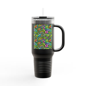 Insulated Travel Mug, 40oz / Rainforest Blooms - Perfect for Outdoor Adventures
