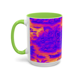 Colorful Mugs (11oz, 15oz), Crazy Cool Tropical Toile