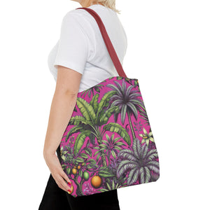 Tropical Fruit/Hot Pink Tote Bag - 3 Sizes