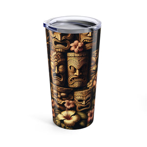 20oz Tropical Glossy Tumbler / Tiki Totem Faces