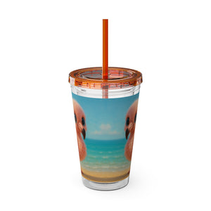 Tropical Tumbler with Straw | 16 oz: Baby Flamingo