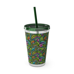 Tropical Tumbler with Straw | 16 oz: Rainforest Blooms