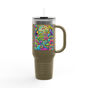 Insulated Travel Mug, 40oz / Rainforest Music - Perfect for Outdoor Adventures