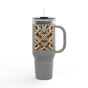 Insulated Travel Mug, 40oz / Beach Wicker - Perfect for Outdoor Adventures