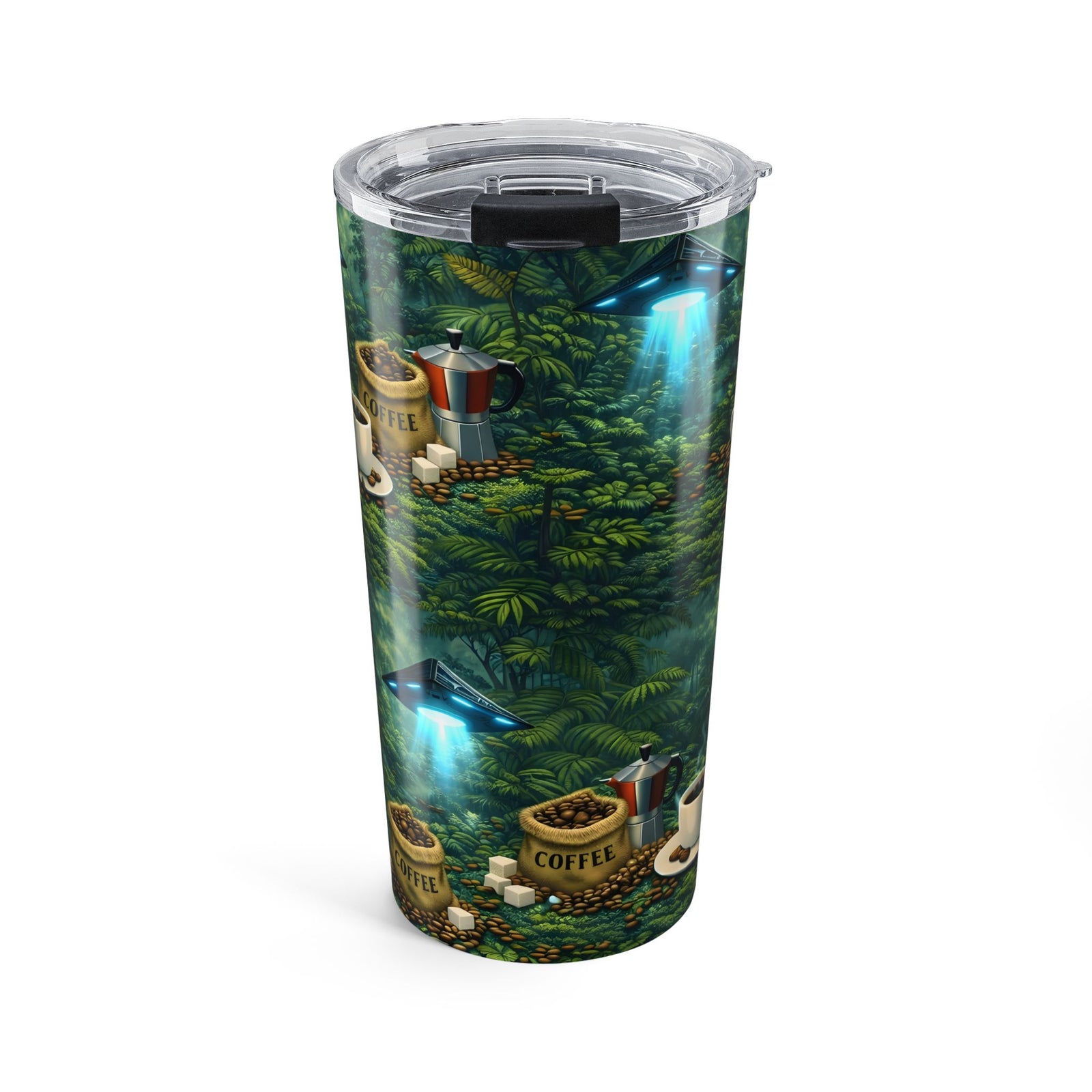 20oz Tumbler ~ Jungle UFO & Coffee Insulated Travel Cup