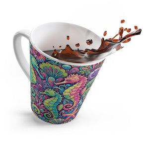 Latte White Mug - Perfect for Coffee Enthusiasts / Seahorses