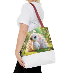 Baby White Peacock/White Trio Tote Bag - 3 Sizes