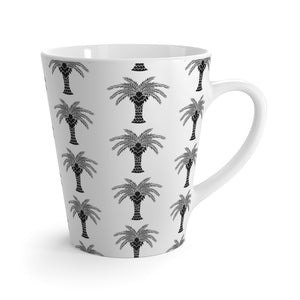 Latte White Mug - Perfect for Coffee Enthusiasts / Art Deco Stylish Palm, white