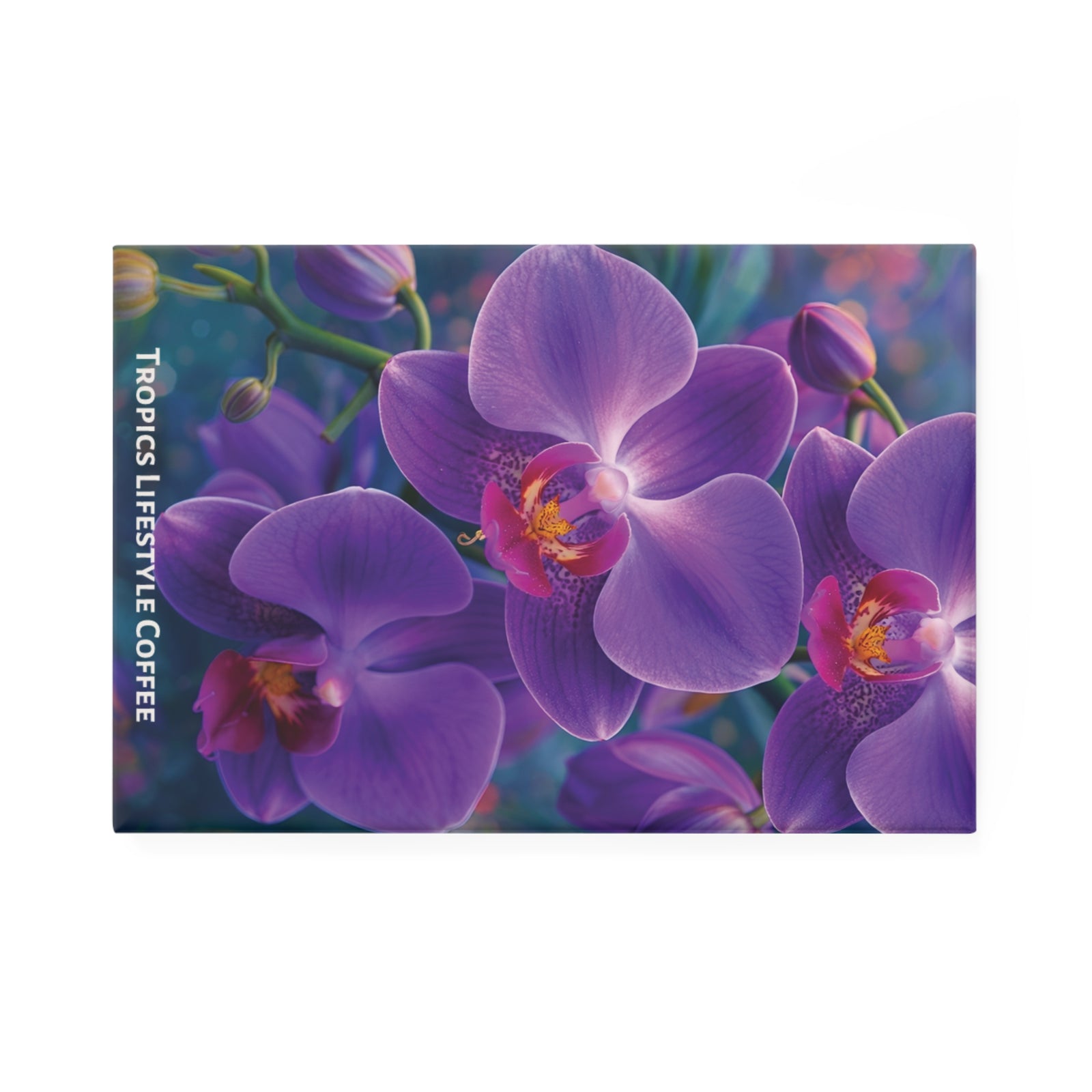 Twilight Orchids Flower Rectangle Magnet — Tropics Lifestyle Coffee Decorative Fridge Magnet