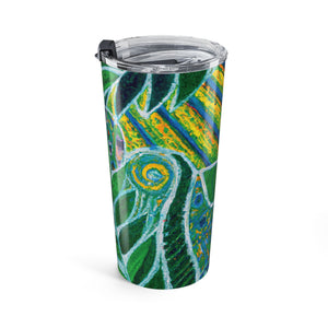 20oz Tumbler – Green Botanical Amazon Whimsy Travel Cup