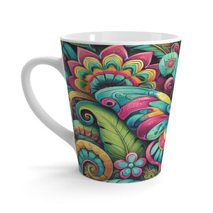 Latte White Mug - Rainforest Butterfly Pop