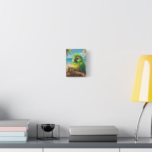 Tropical Beach Canvas - Lulu the Parrot Coffee Wall Art