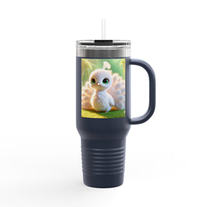 Insulated Travel Mug, 40oz / Baby White Peacock - Perfect for Outdoor Adventures