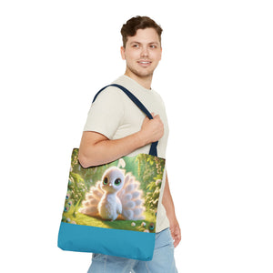 Baby White Peacock Trio Tote Bag - 3 Sizes