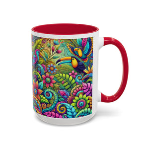 Accent Color Coffee Mug, Many Colors - 11oz & 15oz / Rainforest Music