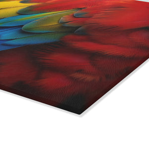 Glass Coffee Station Tray, 2 Sizes - Macaw Feathers