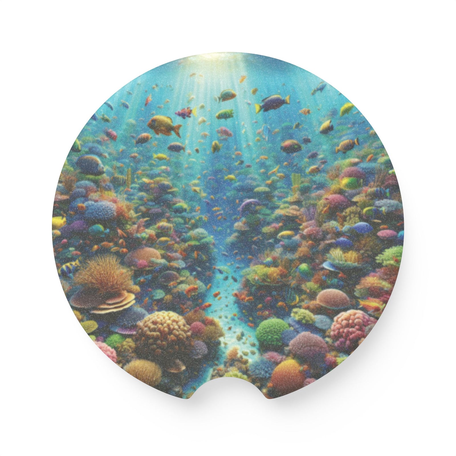 Soapstone Car Coaster - Coral Reef Fish