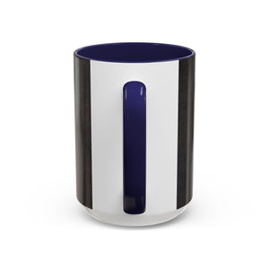 Accent Color Coffee Mug (11, 15oz), 8 Colors - White Nautilus Trio/Black, Large