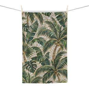 Tropical Palm Tea Towel — Palms Mosaic Microfiber Kitchen Towel