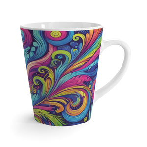 Latte White Mug - Feather Currents Pop