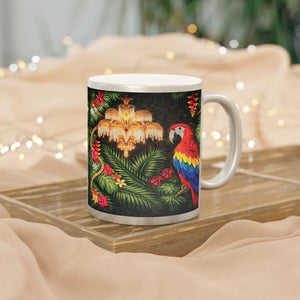 Hollywood Regency Parrot Metallic Mug — Silver/Gold Shimmer
