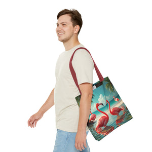 Flamingo Morning Dip Tote Bag — 3 Sizes