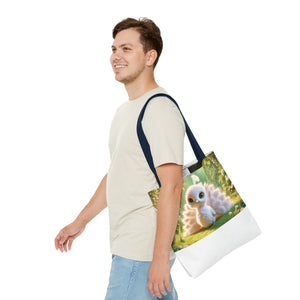 Baby White Peacock/White Trio Tote Bag - 3 Sizes