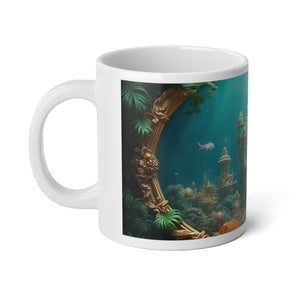 Jumbo Mug, 20oz, Mermaid Palace Aegean Sea | Tropical Coffee Cup