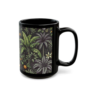Black Coffee Mug - Tropical Fruit, Black