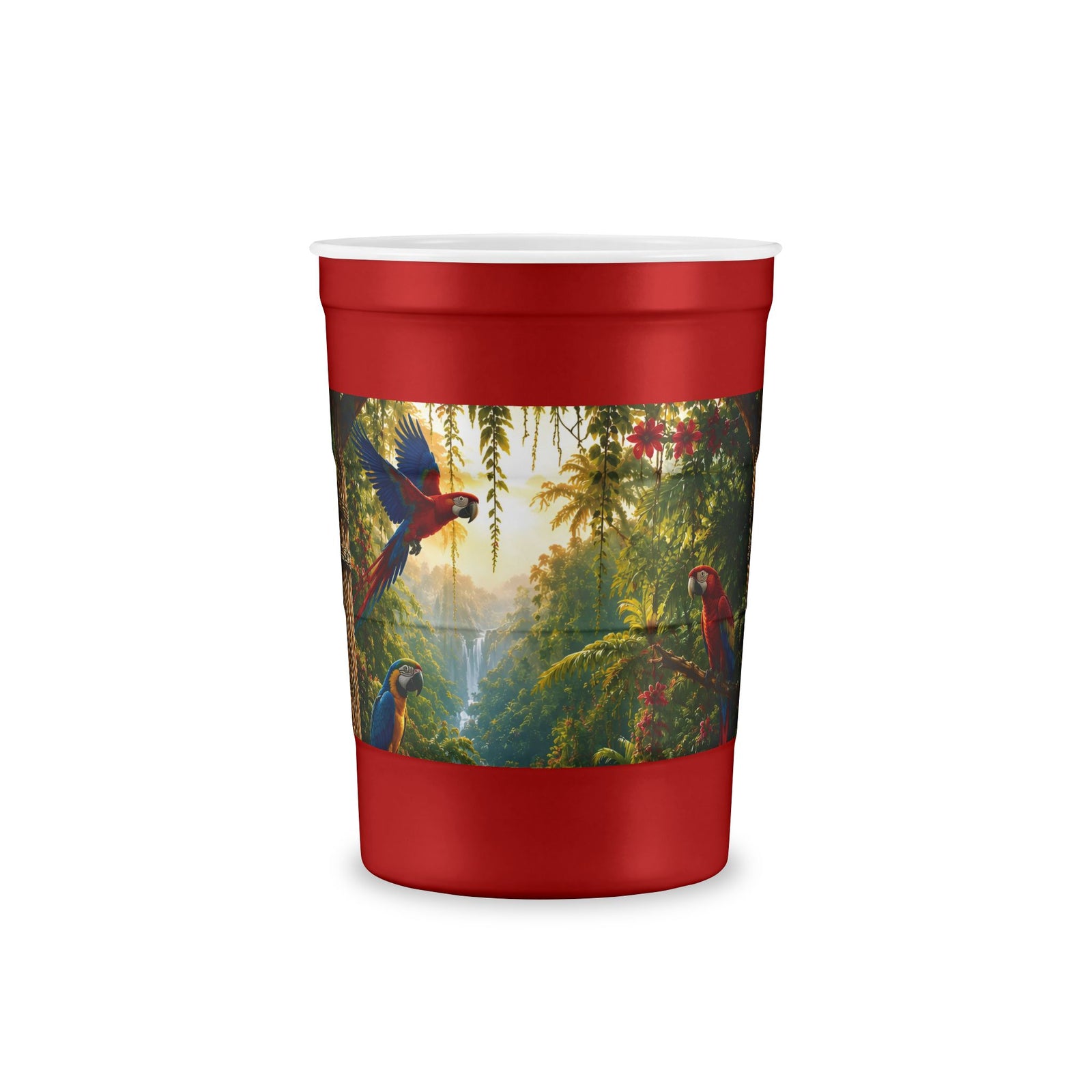 Tropical Rainforest Parrot Steel Cup, 16 oz. — Recyclable Insulated Tumbler