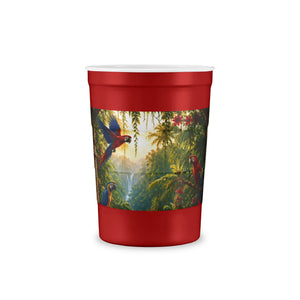 Tropical Rainforest Parrot Steel Cup, 16 oz. — Recyclable Insulated Tumbler