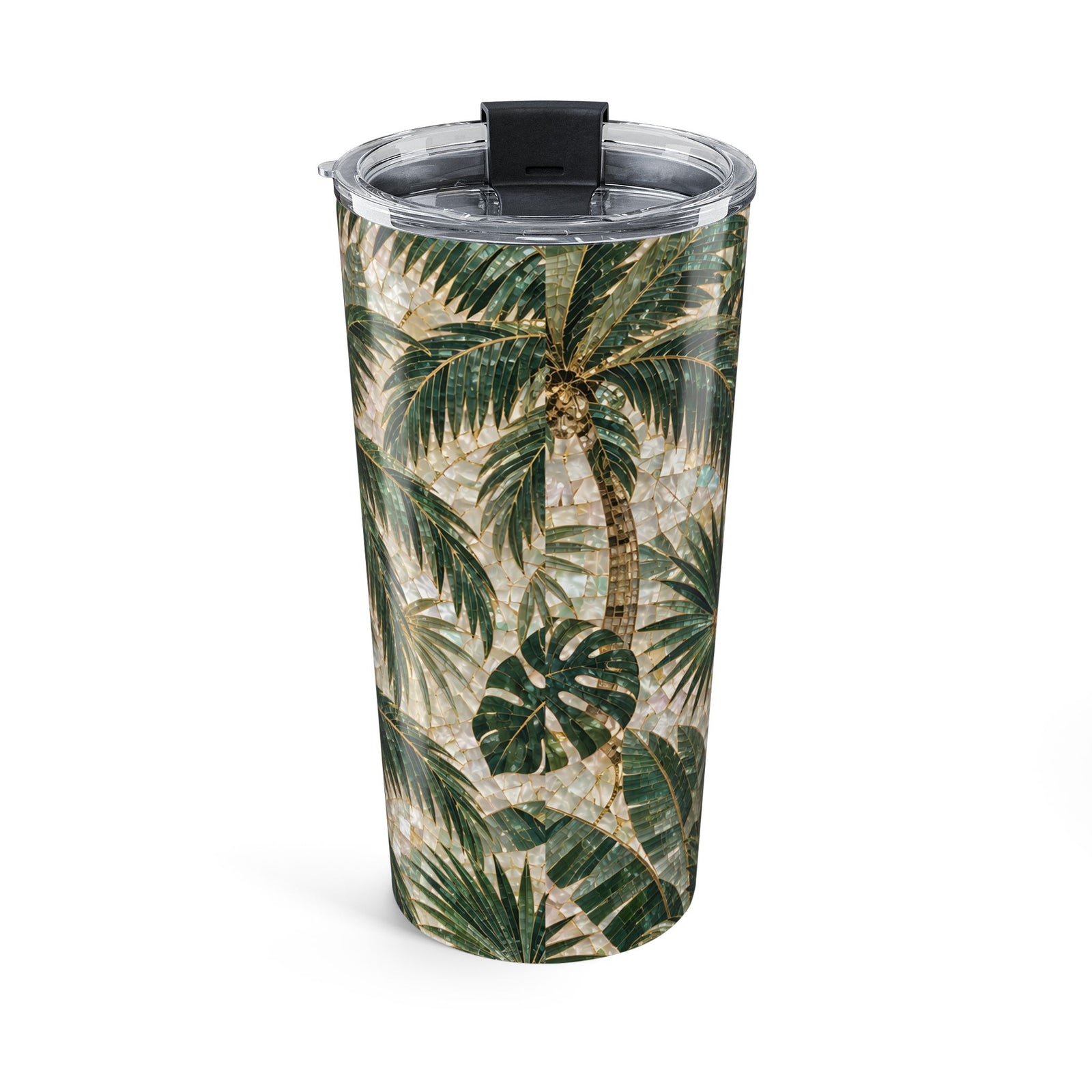 20oz Palm Leaf Tumbler - Tropical Palm Mosaic Travel Cup