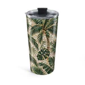 20oz Palm Leaf Tumbler - Tropical Palm Mosaic Travel Cup
