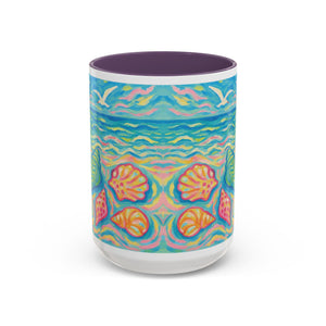 Accent Coffee Mug (11, 15oz), 8 Colors - Glow Seashells