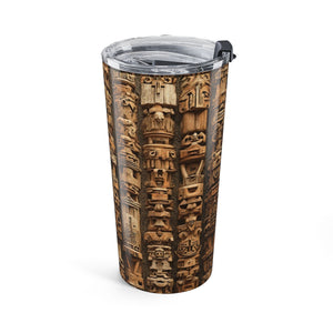 20oz Glossy Tumbler, Stainless Steel ~ Ancient Tiki Totems