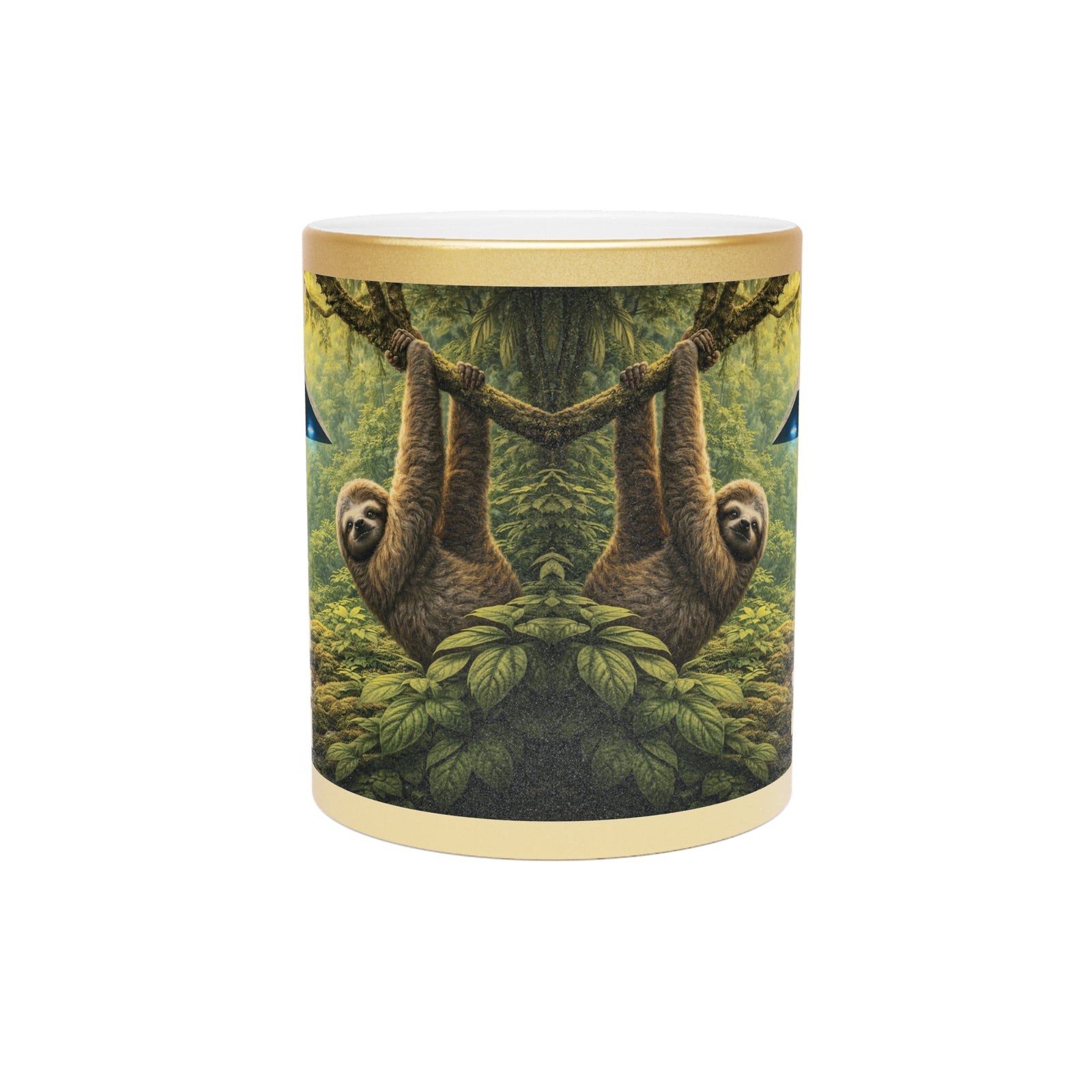 Tropical Metallic Mug, Gold or Silver - UFO & Sloth