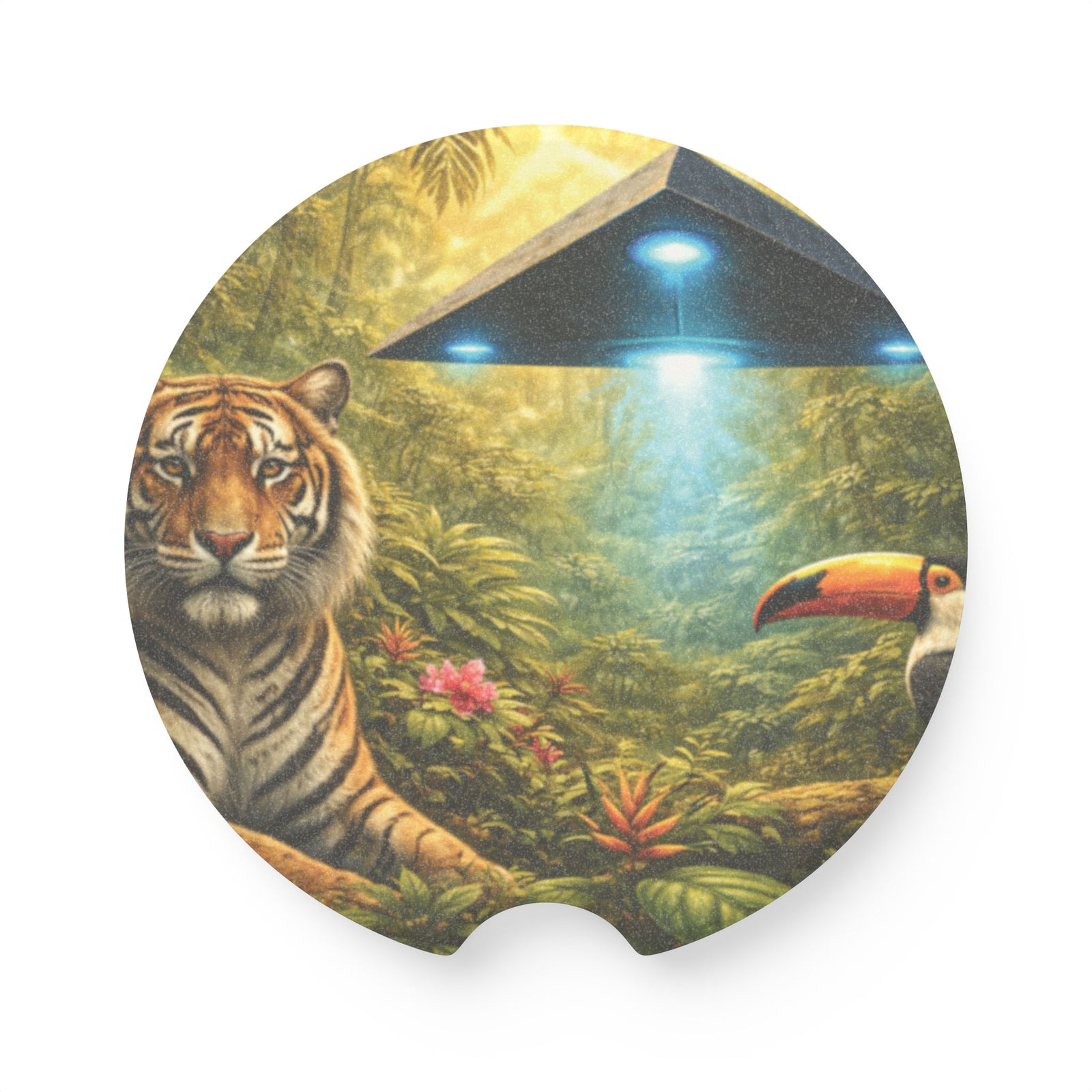Soapstone Car Coaster - UFO & Tiger