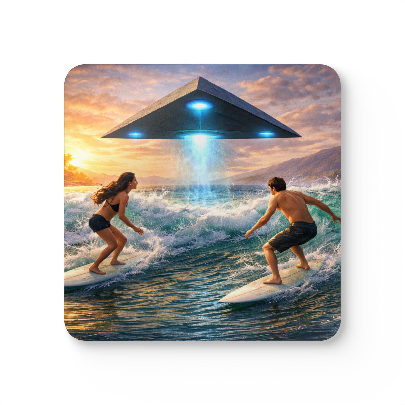 Coaster Set/4 -  UFO & Surfers