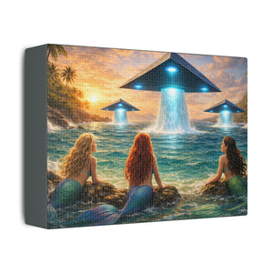 Troipcal Beach Art ~ Mermaid UFO Canvas