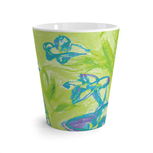 Latte White Mug - Tropical Doodles, Lime