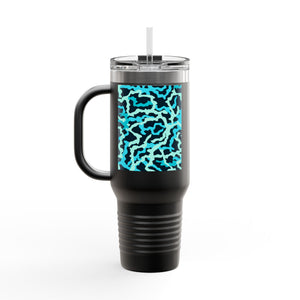 Insulated Travel Mug, 40oz / Coral Reef Threads, Turquoise - Perfect for Outdoor Adventures