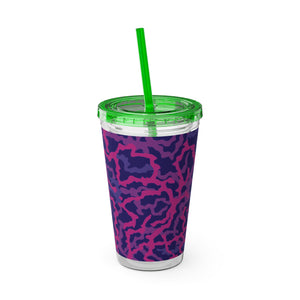 Tropical Tumbler with Straw | 16 oz: Coral Threads, Heatwave