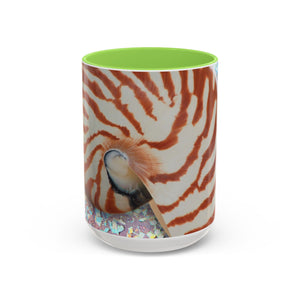 Colorful Mugs (11oz, 15oz), Disco Tiger Stripe Nautilus Macro