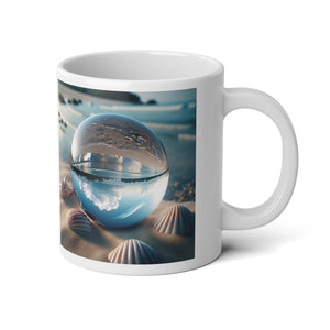 Jumbo Mug, 20oz, Beach Illusion Ball Seashells | Tropical Coffee Cup